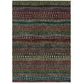 thumbnail image 2 of 10' X 14' Black Green And Gold Striped Washable Indoor Outdoor Area Rug, 2 of 5