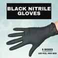thumbnail image 3 of MMBM Black Nitrile Exam Gloves X-Large, 500 Pack, Powder Free, 4 Mil, Medical Grade, 3 of 6