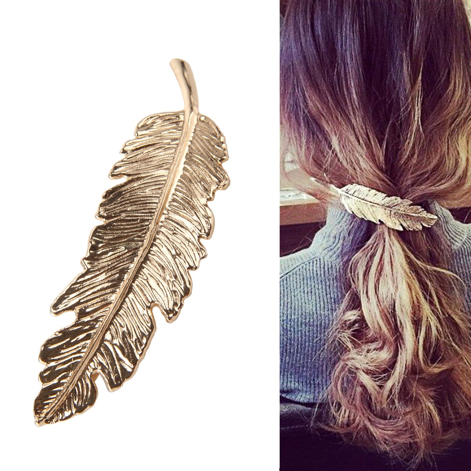 Women Leaf Feather Hair Clip Hairpin Barrette Bobby Pin Hair Accessories Fashion