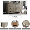 thumbnail image 3 of OKD 6 Drawers Dresser Chests for Bedroom Farmhouse, Wood Rustic Tall Chset of Drawers, Light Rustic Oak, 3 of 7