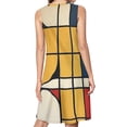 thumbnail image 2 of Mondrian Inspired（11） Spring Summer Dresses for Women Fashion T-shirt Dress Casual Sleeveless Loose Sundress with Pockets, 2 of 5