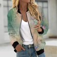thumbnail image 2 of Ruyang Jacket for Women Trendy Women's Lightweight Bomber Biker Jacket Zip up Windbreaker Crop Bomber Jacket Coat S-XXL, 2 of 5
