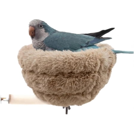 Faux Rabbit Fur Bird Nest with Perch and Cotton Pad Warm Bird Foot Warmer Soft Plush Bed for Budgie Lovebird Cockatiel Quaker Parakeet Faux Rabbit Fur Bird Nest with Perch and Cotton Pad Warm Bird Foot Warmer Soft Plush Bed for Budgie Lovebird Cockatiel Quaker Parakeet