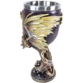 thumbnail image 5 of Ebros Maroon And Gold Medieval Dragon Wyvern Holding Egg Wine Goblet Chalice 5oz, 5 of 5
