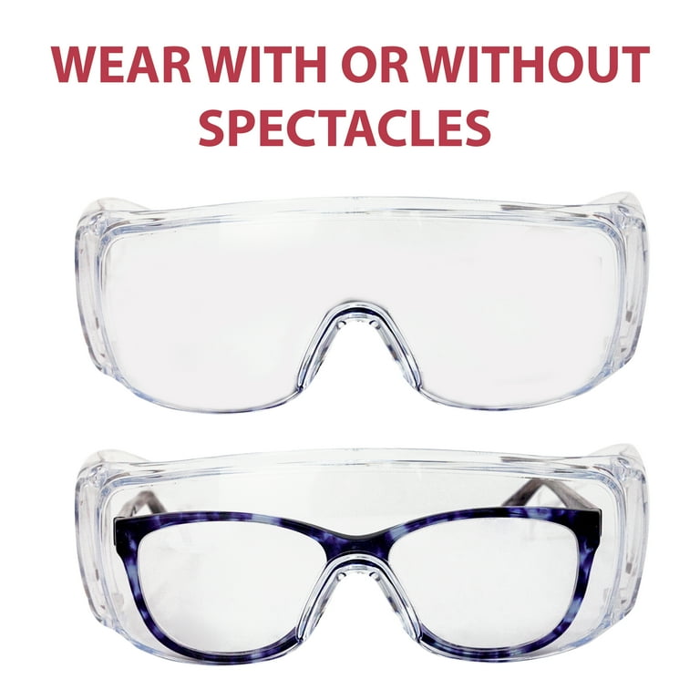 Safe Handler Diamont Clear Vented Over Glasses Safety Glasses Meets ANSI Z87.1 Impact Resistant Polycarbonate Lens