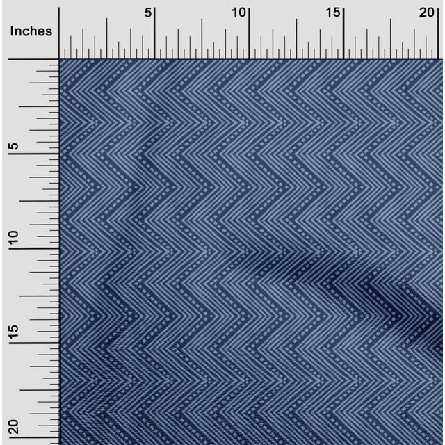 oneOone Cotton Flex Navy Blue Fabric Chevron Block Craft Projects Decor Fabric Printed By The Yard 40 Inch Wide