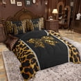 thumbnail image 4 of Feelyou Leopard Print Bowknot Twin Bedding Sets 7-Piece, Brown Cheetah Polkadots Bedding Comforter Set, Teens Kids Boys Girls Reversible Sheet Sets, Ultra Soft Bedroom Decor, 4 of 9