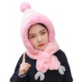 thumbnail image 2 of Kids Baby Winter Plush Warm Earflap Hood Beanie Hat Long Scarf Set, 2 of 8