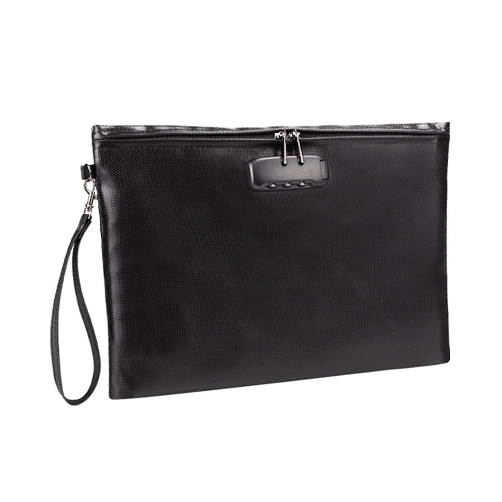 TFixolFireproof Document Bag with Lock Money Safety Organizer Zipper Closure Storage Pouch Pocket with 10 Cards Slot for for A4 Documents File Cash Passport Certificates Home Office Travel