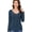 Dark Blue, variant on Long Sleeve Shirts for Women Lace V Neck Thermal Shirt Fitted Basic Tops Plain Layering Undershirts