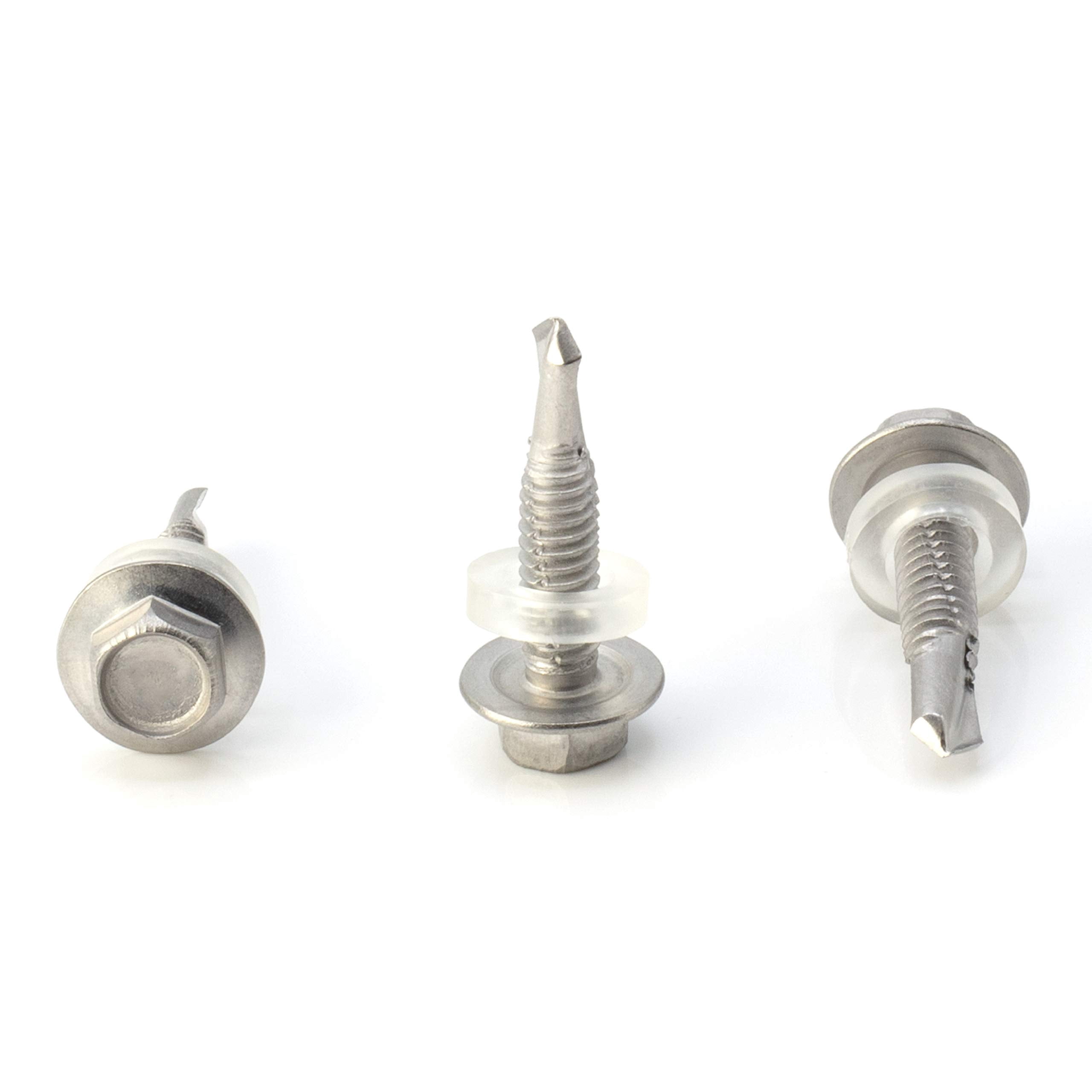 THE CIMPLE CO - 100pc Stainless Steel Self Drilling Tapping Screws #12 x 1" Hex Washer Head