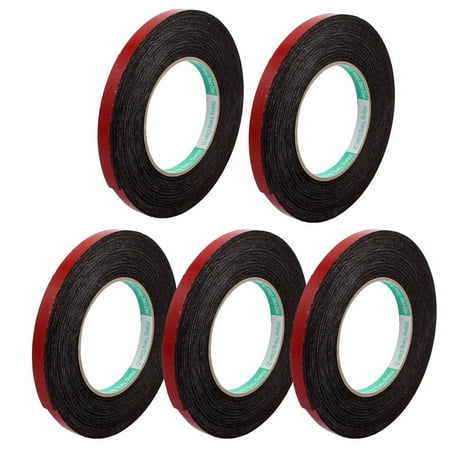 

5pcs Door Seal 10x2mm Dual-side Adhesive Shockproof Sponge Foam Tape 5M Length