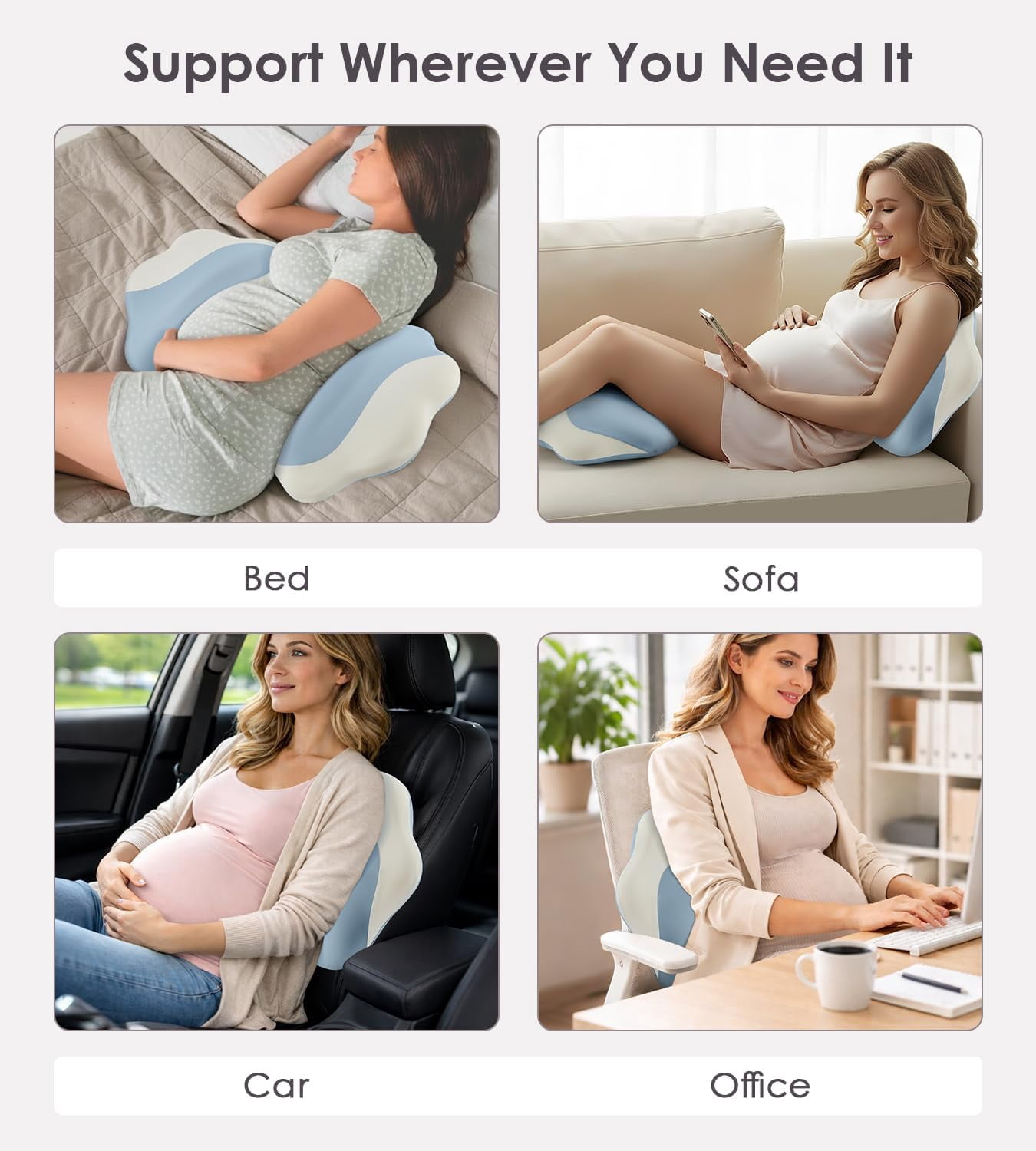 Pregnancy Pillows for Sleeping, Memory Foam Maternity Pillow Support for Back Belly HIPS, Adjustable Travel Wedge Pillow for Pregnant Women, Side Sleeping Pregnant Pillows with Cooling Pillowcase