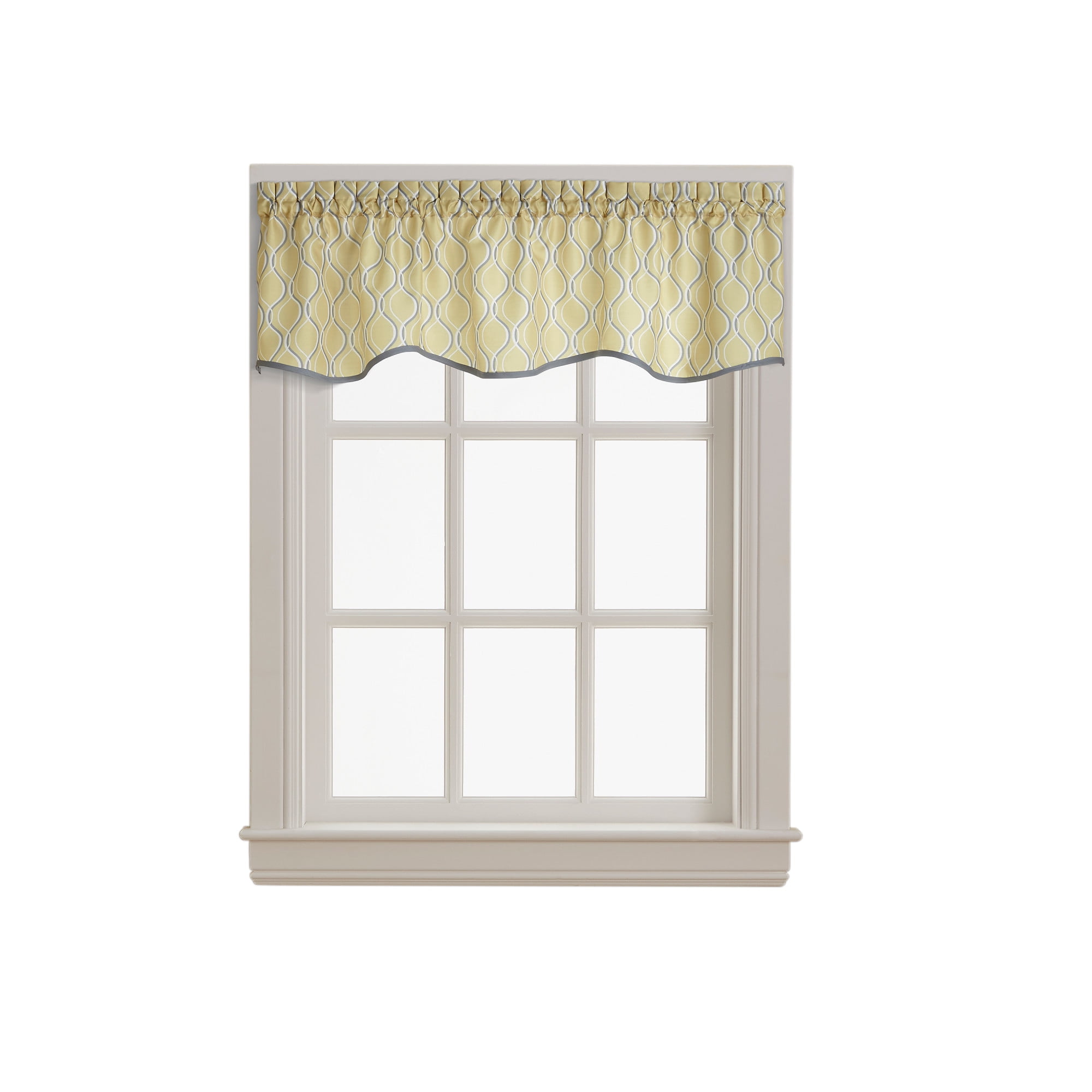 Curtainworks Morocco Scallop Valance Gold, Indoor, 100% Polyester, 58"W x 14"L, 1 Piece, Adult