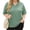 Green, variant on Short Sleeve Women's Plus Size Solid Color V-neck Casual Loose T-shirt Tops