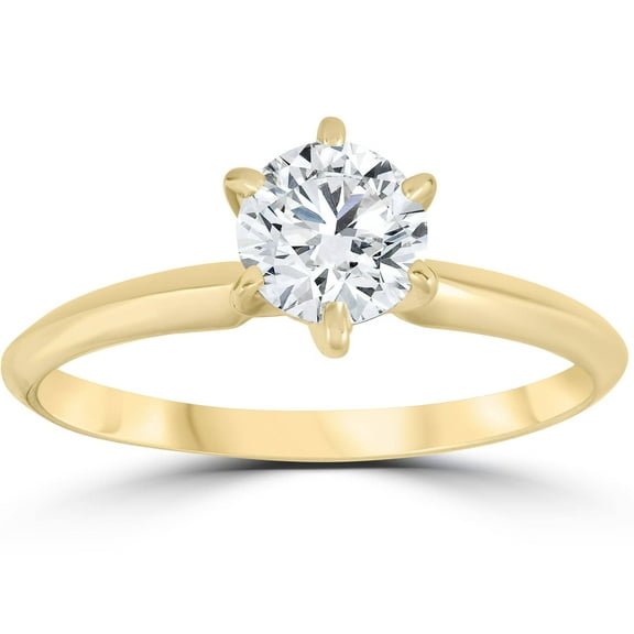 Pompeii 14k Yellow Gold 3/4ct Round Solitaire Diamond Engagement Ring (G/H,I1)