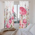thumbnail image 4 of Pink Mushroom Kitchen Curtains, Butterfly Flower Moon Country Botanical Light Filtering Window Curtain Panels, 2Pcs Rod Pocket Window Treatments Set for Living Room Bathroom Bedroom 52x72 Inches, 4 of 9