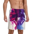 thumbnail image 2 of Kdxio Dual Skulls Colorful Fusion Print Mens Sleep Shorts Bottoms Soft Comfy Pajama Wear Pants with Drawstring Pockets, 2 of 5