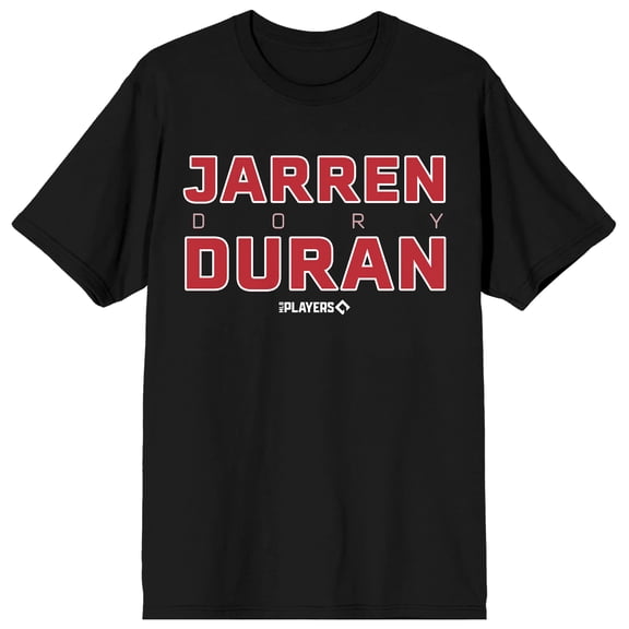MLBPA Jarren Dory Duran Adult Black Crew Neck Short Sleeve T-shirt-Small