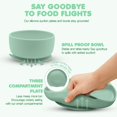 thumbnail image 3 of Sili Monster Baby Silicone Feeding Set with Sippy Cup Suction Plate Bowl Utensils Cup (Sage Green), 3 of 7