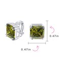 thumbnail image 4 of Bling Jewelry Womens Traditional Large 5CT Square CZ Solitaire Clip-On Earrings Silver Plated 12MM, 4 of 7