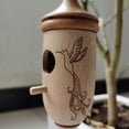 thumbnail image 3 of Casa de colibrí, nido de madera para colibrí, comedero colgante para pájaros en el jardín exterior., 3 of 7
