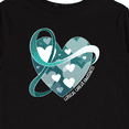 thumbnail image 4 of Inktastic Cervical Cancer Awareness Teal and White Ribbon Around Heart Boys or Girls Long Sleeve Toddler T-Shirt, 4 of 5