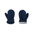 thumbnail image 4 of Warm Toddler Mittens Sherpa Lined Kids Winter Gloves Adjustable Infant Mittens for Girls and Boys Black & Navy 12-24 months, 4 of 5