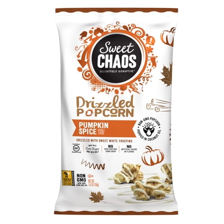 Sweet Chaos Pumpkin Spice Drizzled Popcorn 5.5 oz. Bag