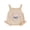 Apricot, variant on Baby Girl First Birthday Outfit Knit Sweater Romper 1st Years Old Birthday Clothes Cupcake Embroidery Knitted Bodysuit Sleeveless Square Neck Overalls Jumpsuit