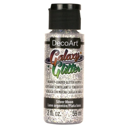 UPC: 0766218112033 | DecoArt Galaxy Glitter Paint – Silver Moon 2 oz