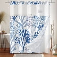 thumbnail image 5 of MIZHONA Blue Shower Curtain with Snap in Liner,Ocean Seaweed Fabric Bathroom Curtain,71"× 71", 5 of 6