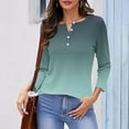 thumbnail image 2 of LYXSSBYX Button Down Shirts for Women Women's Fashion Casual Gradient Loose Button Tops, 2 of 5