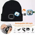 thumbnail image 4 of Unisex LED Beanie Hat with Light USB Rechargeable Headlamp Knitted Cap for Winter Camping Hiking Running Gifts for Men Dad Husband, Black, 4 of 7