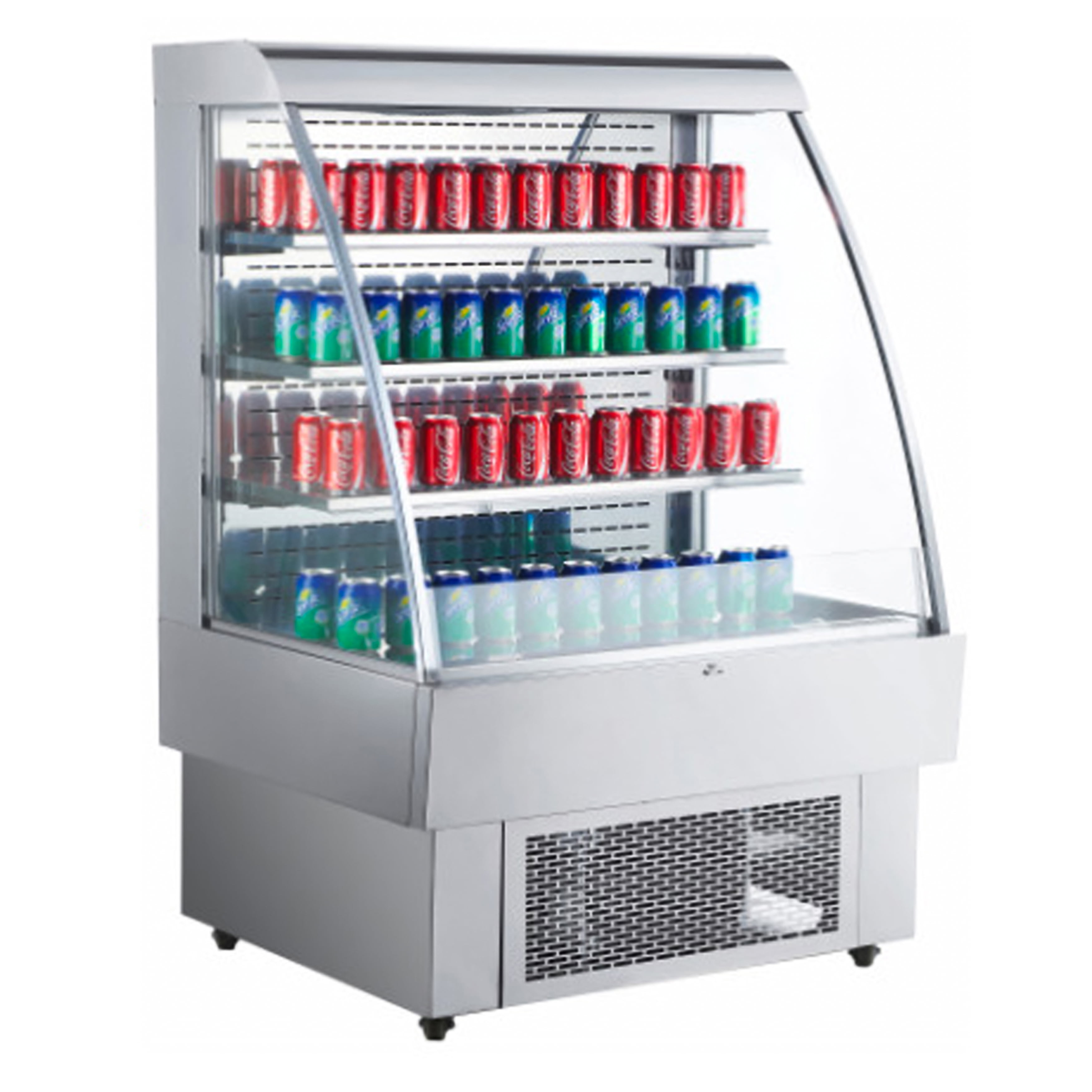 40 in. Open Air Merchandiser Commercial Grab Go Refrigerator in Stainless Steel 13.4 Cu.Ft. Auto Defrost 39.5''Wx35''Dx59.6''H