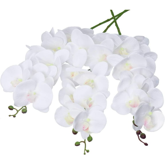 3Pcs/6Pcs Artificial Orchid Stems Real Touch Orchid 38 inch Tall Fake Butterfly Phalaenopsis Flower for Vase Home Wedding Decoration