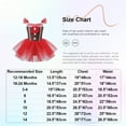 thumbnail image 7 of Yartina Christmas Girls Gingerbread Man Costume Bowknot Striped Leotard Tutu Dress for Kids Dress Up Red 6, 7 of 7