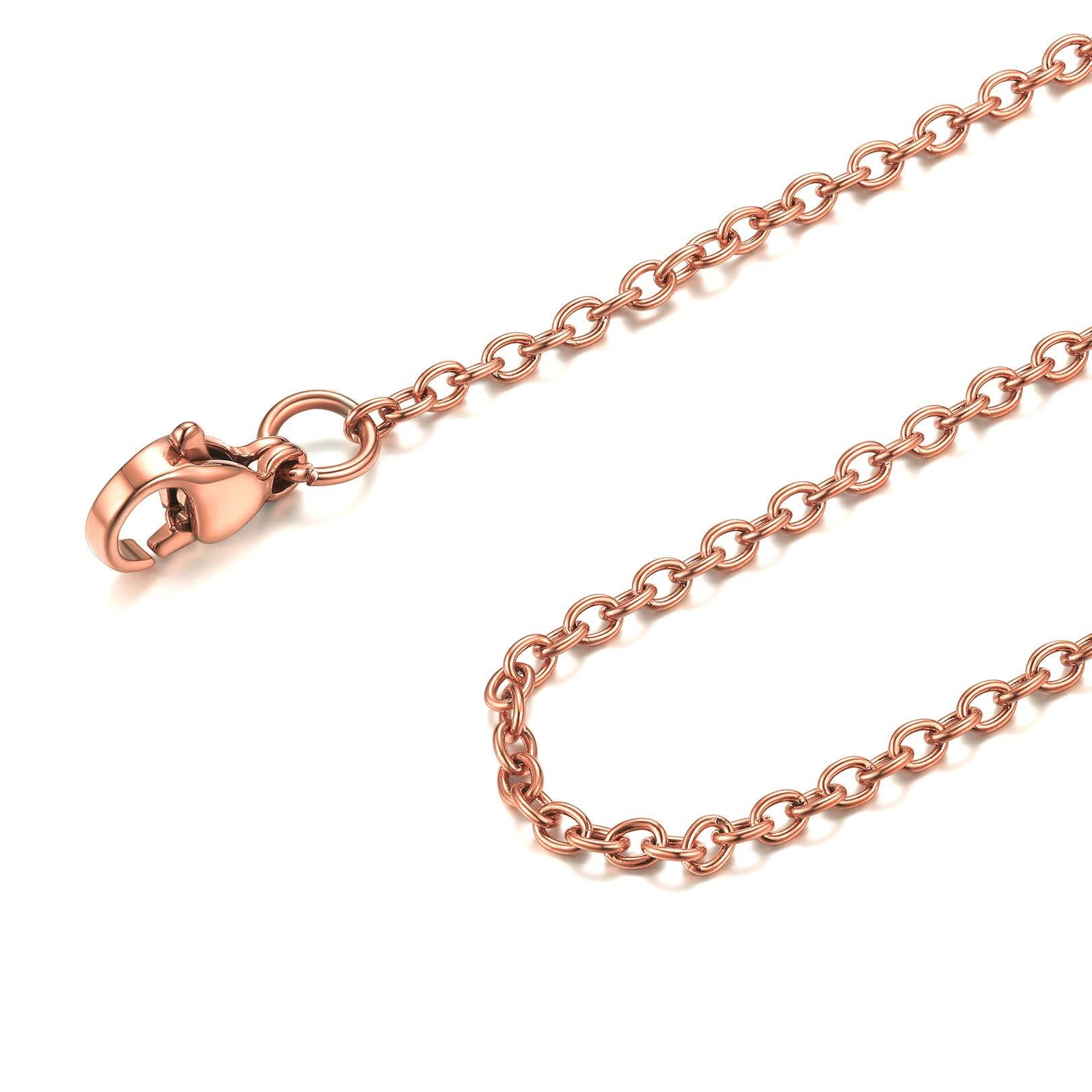 Jewelry Necklace Italian Chain Stainless Steel Non Tarnish Rose Gold Color
