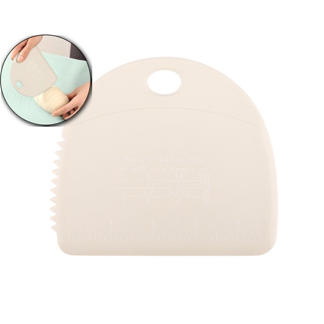 Dvruxg Bench Scraper, Silicone Pastry and Dough Cutter, Multipurpose Dough Cutter Tool Cake Pizza Cutter with Measuring Scale, Bench Knife Kitchen Dough Scraper Bread Cutter for Baking