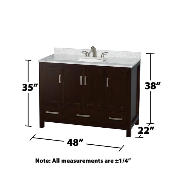 Wyndham Collection Sheffield 48" Wood Single Bathroom Vanity in Chrome/Espresso
