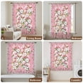 thumbnail image 6 of Pink Orchid Flowers Sheer Curtains 45 Inches Long, Vintage Floral Leaves Plants Spring Light Filering Curtains, Breathable Simi Curtain Privacy Drapes for Kitchen Bathroom Small Window Treatment, 6 of 9