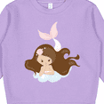 thumbnail image 3 of Inktastic Cute Mermaid, Little Mermaid, Brown Hair, Pink Flowers Toddler Sweatshirt, 3 of 4