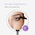 thumbnail image 5 of Simplehuman 5" Round Mini Travel Sensor Makeup Mirror, 10x Magnification, Rechargeable, Brushed Stainless Steel, 5 of 5