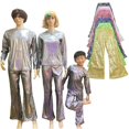 thumbnail image 2 of Pantalones acampanados con lentejuelas para bebés, ropa de actuación, traje de práctica de yoga para danza del vientre, pantalones de cola de pez de talla grande, 2 of 5