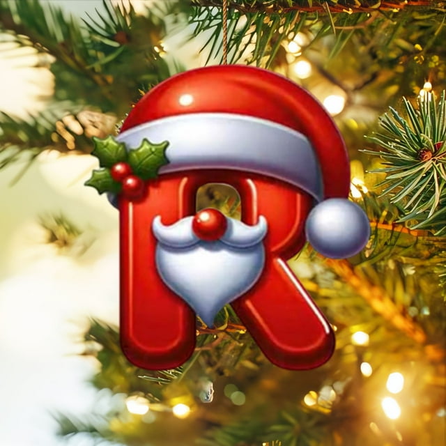 Adornos colgantes, colgante, colgante de decoración, llavero, colgante de decoración de árbol de Navidad de 26 letras, decoración navideña personalizada de bricolaje, decoración colgante para árbol de