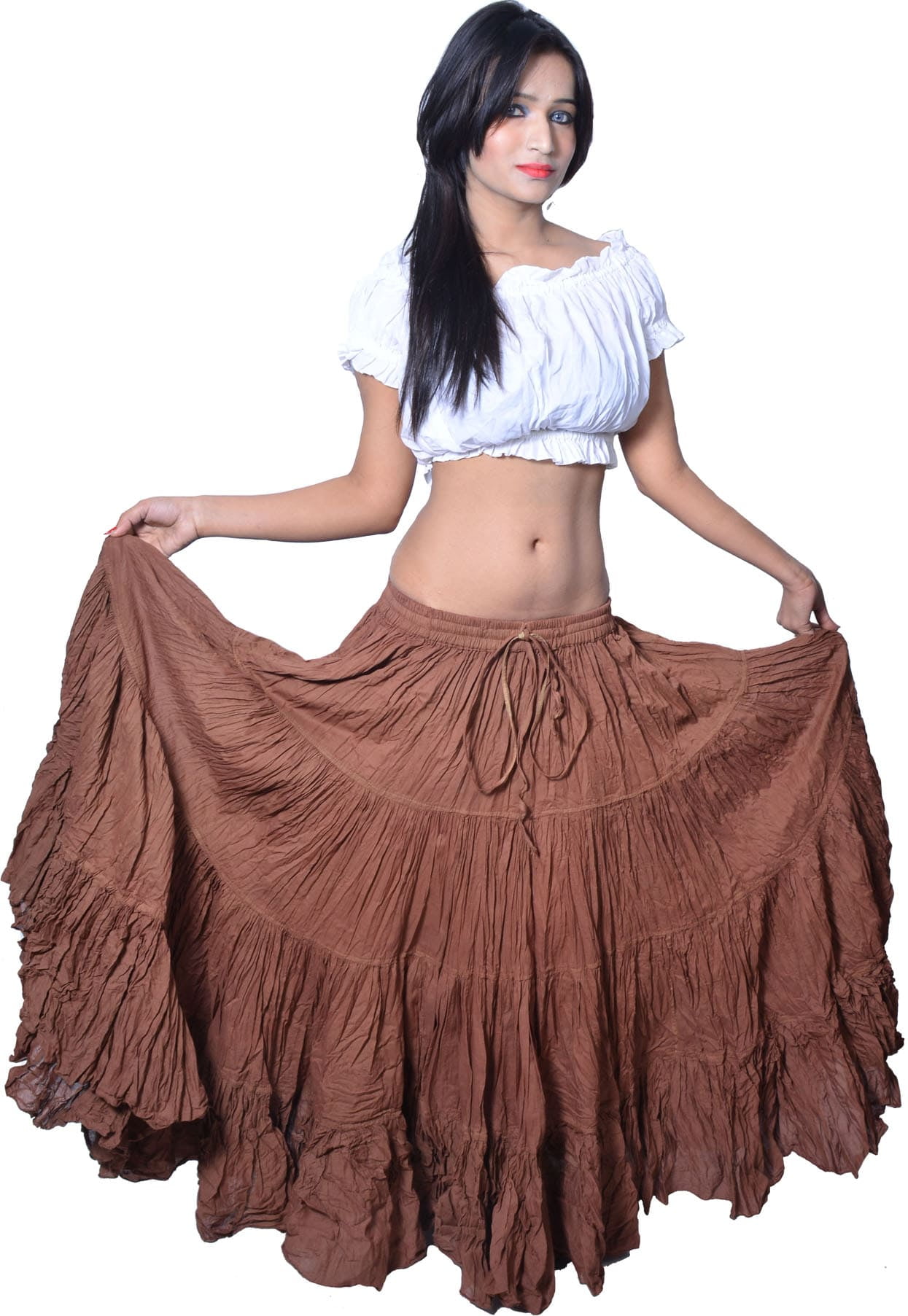 Wevez Women's Gypsy 25 Yard Solid Color Cotton Skirt, One Size - Walmart.com