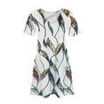 thumbnail image 3 of kytmyeq Women's Fashion Casual Printed With Pockets Bohemian Beach V-Neck Short Sleeve Dresses, 3 of 4