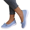 thumbnail image 7 of Domzle Women's Flat Shoes Comfortable Square-Toe Slip on Casual Dress Flats with Arch Support All-Day Standing Shoe Light Blue, 7 of 7