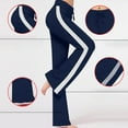 thumbnail image 6 of Women's Sweatpant Yoga Leggings Side Striped High Waist Stretch Slim Comfy Jogger Gym Sport Workout Pants Trousers Navy S, 6 of 8