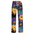 thumbnail image 6 of Zydvens Women Halloween Pajama Pants Wide Leg Lounge Wear with Pockets Soft Elastic Waist Drawstring Sleepwear Bottoms Bloody Handprint Red Moon Costume Cosplay S-3XL, 6 of 7